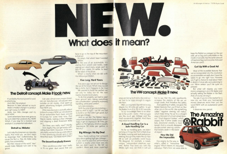 VW-Anzeige, in: Road & Track, November 1975, S. 66f.