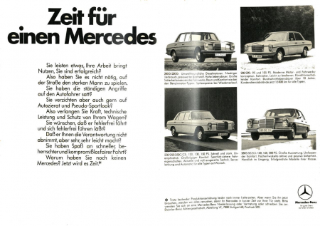 Mercedes-Benz-Anzeige, in: Auto Motor und Sport H. 25/1971, S. 30f.