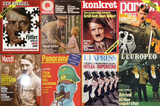 »Hitler Superstar«: Titelbilder deutscher und internationaler Zeitschriften aus dem September und Oktober 1977 (Foto: Tobias Becker)