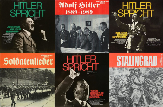 Auch Schallplatten mit Hitlers Reden wurden in den 1970er-Jahren neu aufgelegt; hier Beispiele vom John Jahr Verlag und dem »Documentary Series Establishment«. (Foto: Tobias Becker)