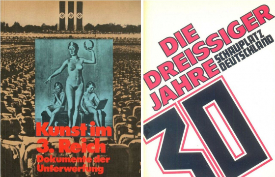 Mit Ausstellungen in Frankfurt a.M. und München kehrte die Kunst des Nationalsozialismus in die Museen zurück. Wie die Covergestaltungen der Kataloge andeuten, waren die konzeptionellen Zugänge dabei durchaus unterschiedlich.