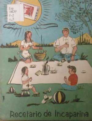 Title page of a recipe brochure promoting Incaparina, probably 1960s  (INCAP library)