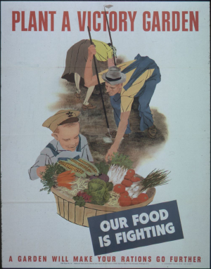 »OUR FOOD IS FIGHTING«. US-amerikanisches Poster aus der Zeit des Zweiten Weltkrieges  (National Archives and Records Administration, Public Domain)