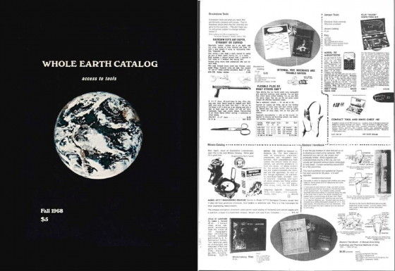 Whole Earth Catalog, Herbst 1968, Titelseite und S. 27 (https://monoskop.org/images/0/09/Brand_Stewart_Whole_Earth_Catalog_Fall_1968.pdf)