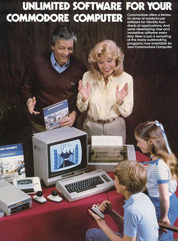 Werbeanzeige der Firma Commodore für den Heimcomputer C 64
