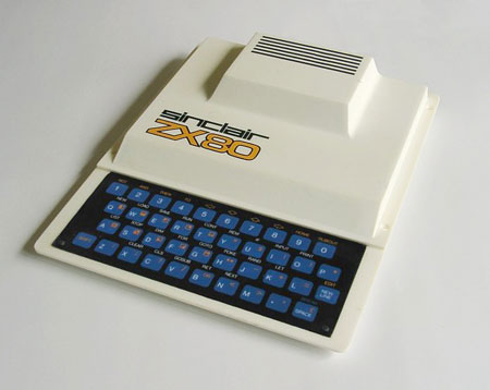 The Sinclair ZX-80. The white casing departed (for reasons of cost and convenience) from Sinclair’s preference for conveying futuristic appeal through a uniform matt black finish, previously seen on the ‘Black Watch’ digital wristwatch of 1975.