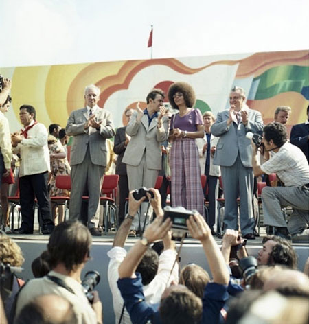Angela Davis bei den Weltjugendfestspielen, 31. Juli 1973.
