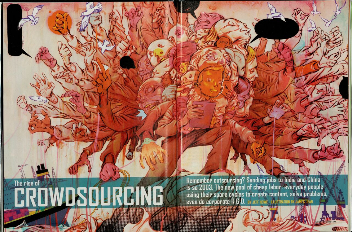Crowdsourcing als utopische Disruption – »A billion amateurs want your job« (aus: Wired, Juni 2006, S. 176-177)