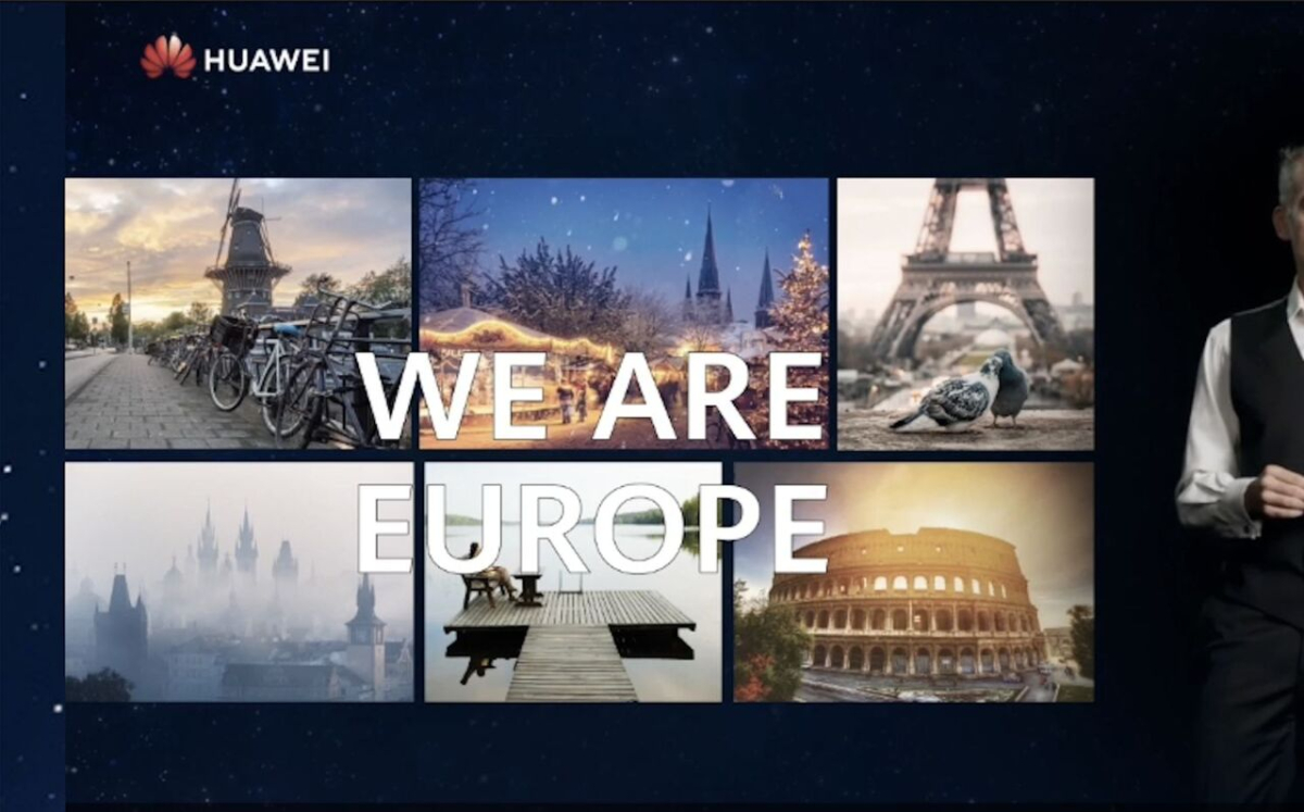 Huawei Webinar slide in celebration of Huawei’s 20-year anniversary in Europe (screenshot: Lena Kaufmann, 2020)