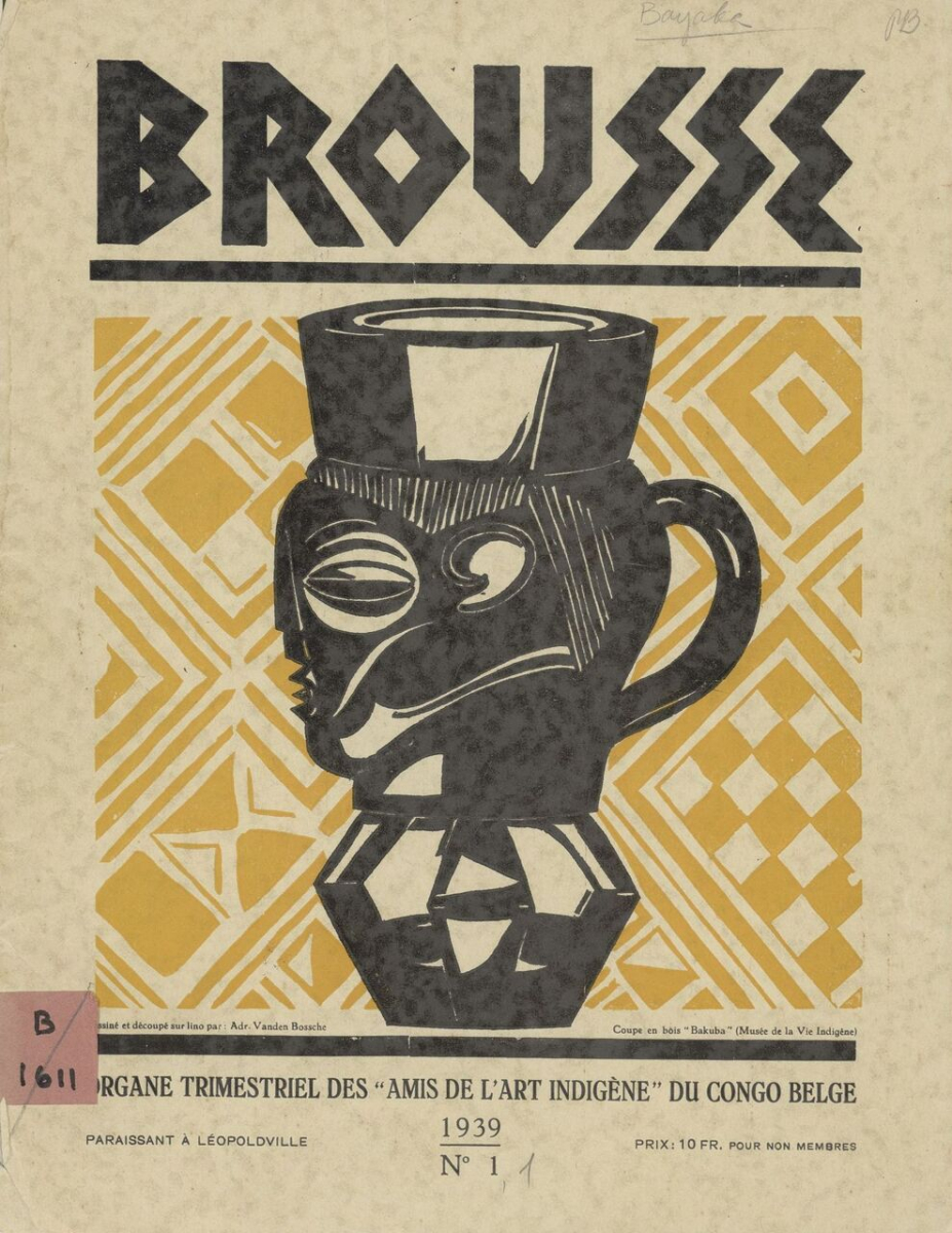 Titelseite der Zeitschrift »Brousse« (Kinshasa, 1939), in der Himmelheber seine Forschungsergebnisse von einer Reise 1938/39 in Belgisch-Kongo publizierte