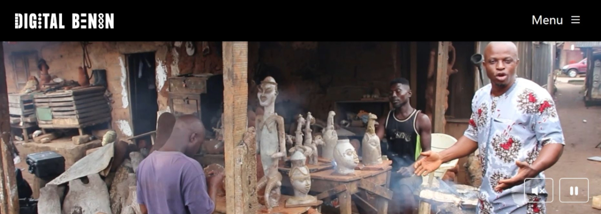 Digital Benin (https://digitalbenin.org) Startseite (Februar 2025, Screenshot/Ausschnitt mit Standfoto aus einem kurzen Video)