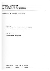 Buchcover von 'Public Opinion in Occupied Germany. The OMGUS Surveys, 1945-1949.'