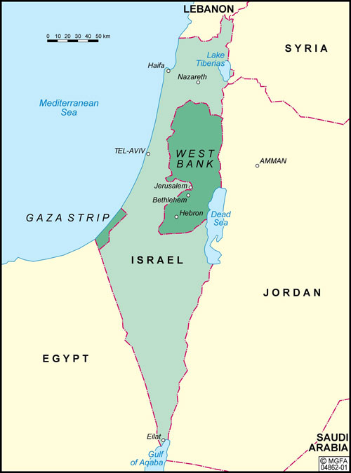Map of Israel and the Middle East after 1967