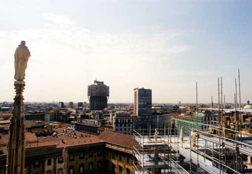 Milan, Torre Velasca, view from the Duomo