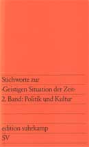 Buchcover: Jürgen Habermas (Hg.), Stichworte zur ‚Geistigen Situation der Zeit’. 1. Band: Nation und Republik. 2. Band: Politik und Kultur, Frankfurt a.M.: Suhrkamp 1979