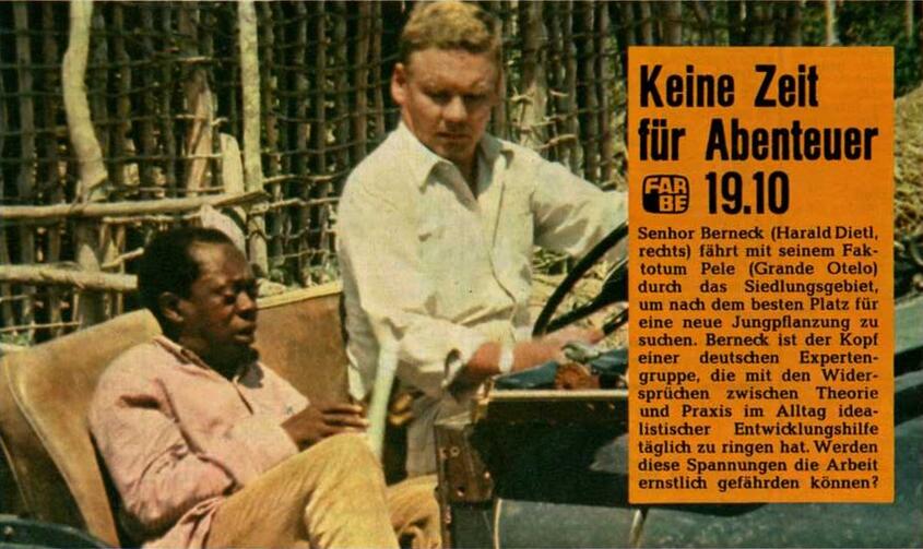 Ankündigung der Serie »Keine Zeit für Abenteuer« in der Fernsehprogrammzeitschrift »Funk Uhr«, Heft 26/1970