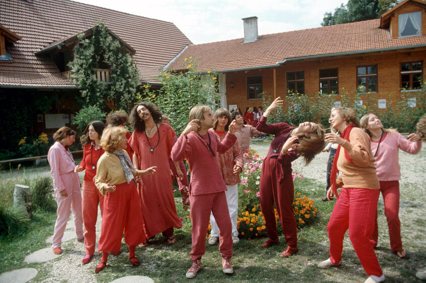 »Dynamische Meditation« im Bhagwan-Zentrum in Margarethenried, August 1981