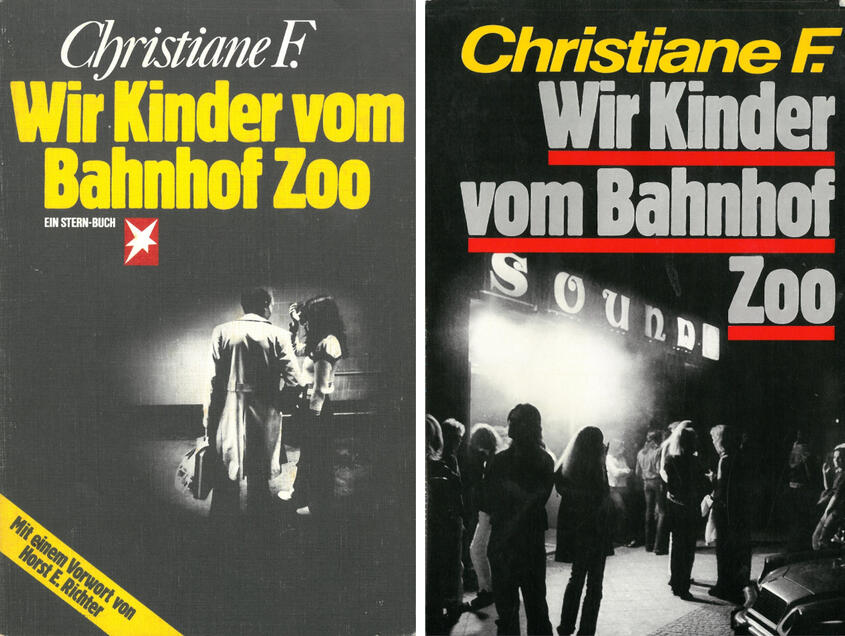 Cover der Erstausgabe von 1978, veröffentlicht bei Gruner und Jahr, und einer weiteren frühen Ausgabe, nun mit einem Foto der West-Berliner Diskothek SOUND