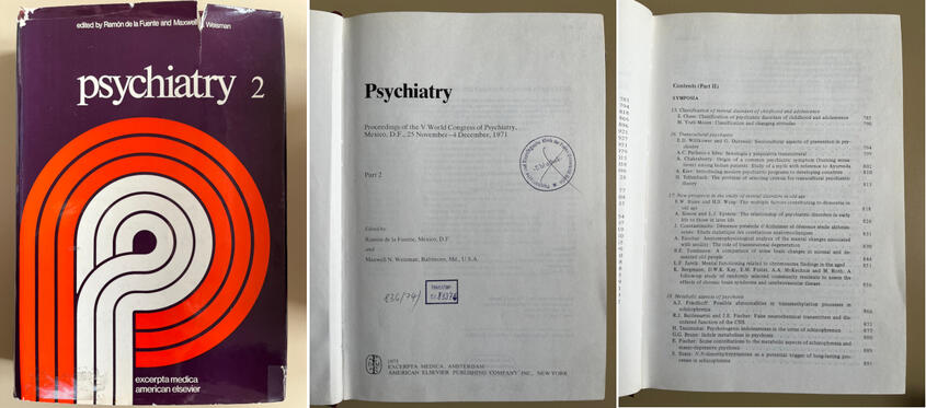 Kongressband zum V. Weltkongress für Psychiatrie 1971