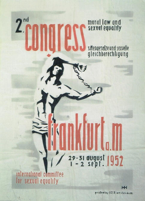 Plakat des zweiten Kongresses des »International Committee for Sexual Equality« (ICSE), der 1952 in Frankfurt am Main stattfand