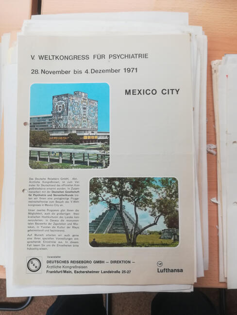 Werbebroschüre für den V. Weltkongress für Psychiatrie 1971
