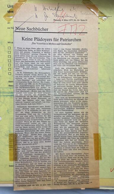 Eckhard Nordhofens Rezension des Bandes in der »Frankfurter Allgemeinen Zeitung« vom 8. März 1977